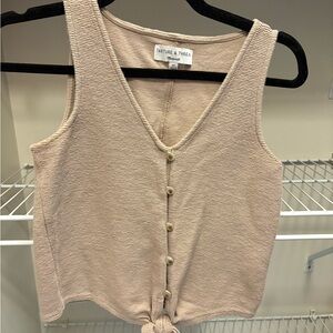 Madewell Tan Cream Sleeveless Crop Tank